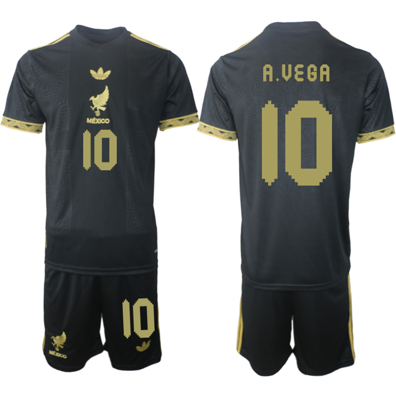 Men 2025-2026 National Team Season Mexico Black #10 Soccer Jersey